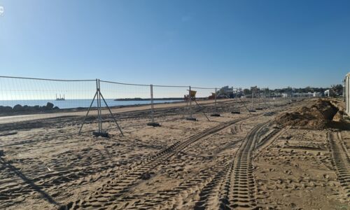 Bauarbeiten in Costinesti am Strand